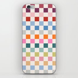 Checkered Retro Colorful Check Pattern iPhone Skin