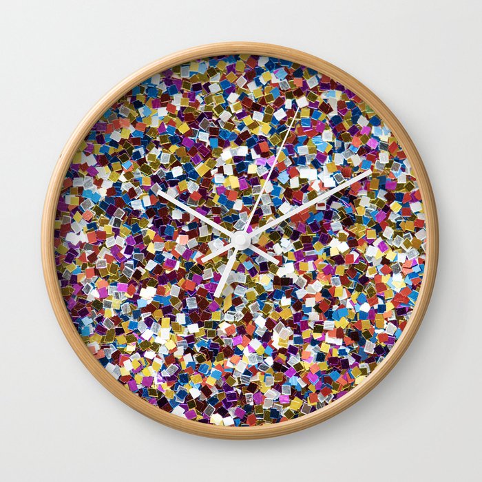 Colorful Rainbow Sequins Wall Clock