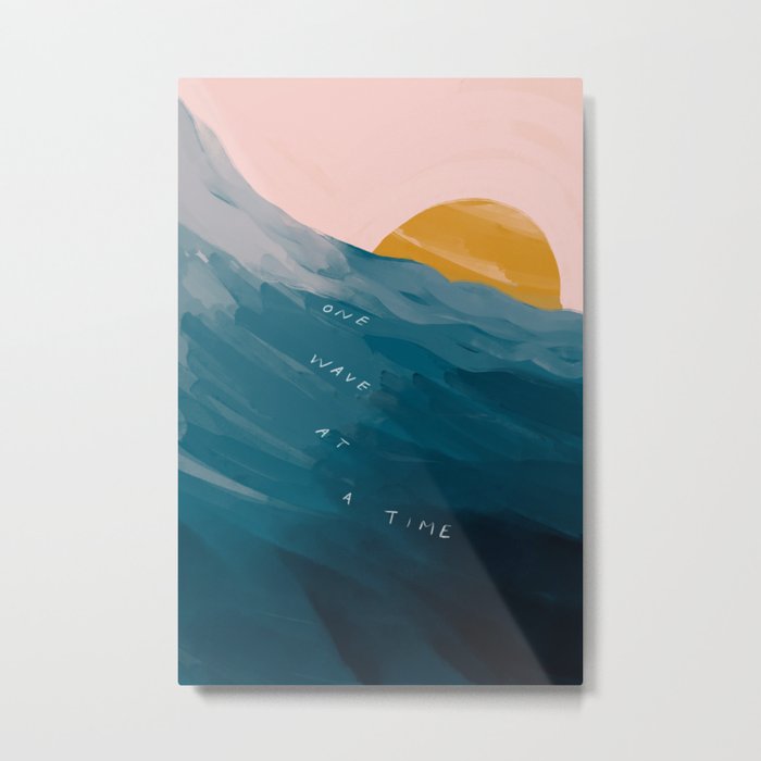 "One Wave At A Time" Metal Print