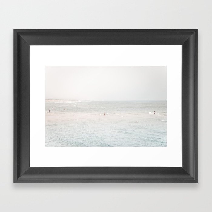 At the Seaside (three) - minimal beach series by Ingrid Beddoes Framed Art Print