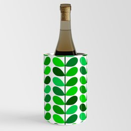 Mid Century Danish Leaves, Emerald and Lime Green Wine Chiller