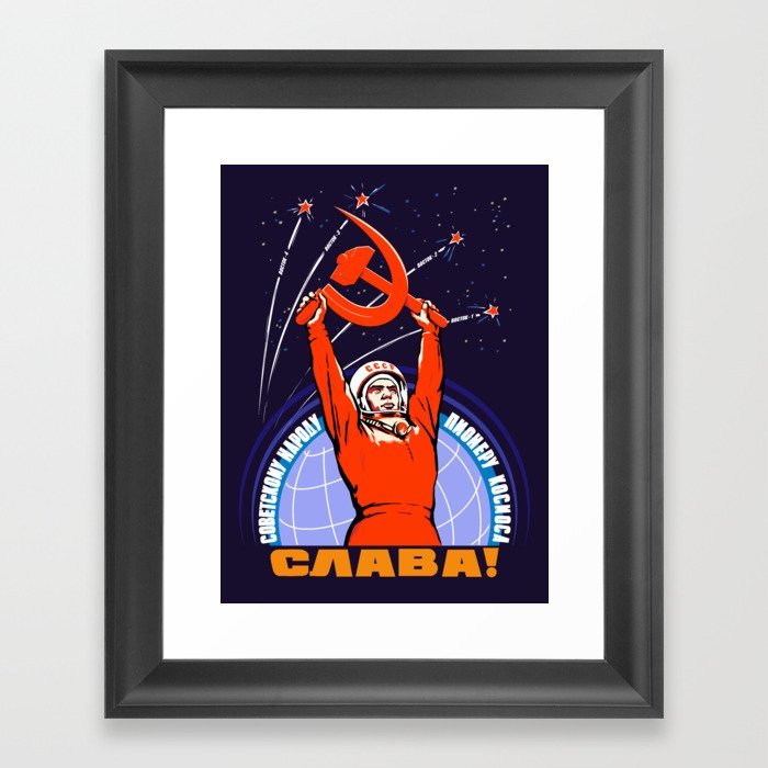 Soviet Propaganda. Yuri Gagarin Framed Art Print