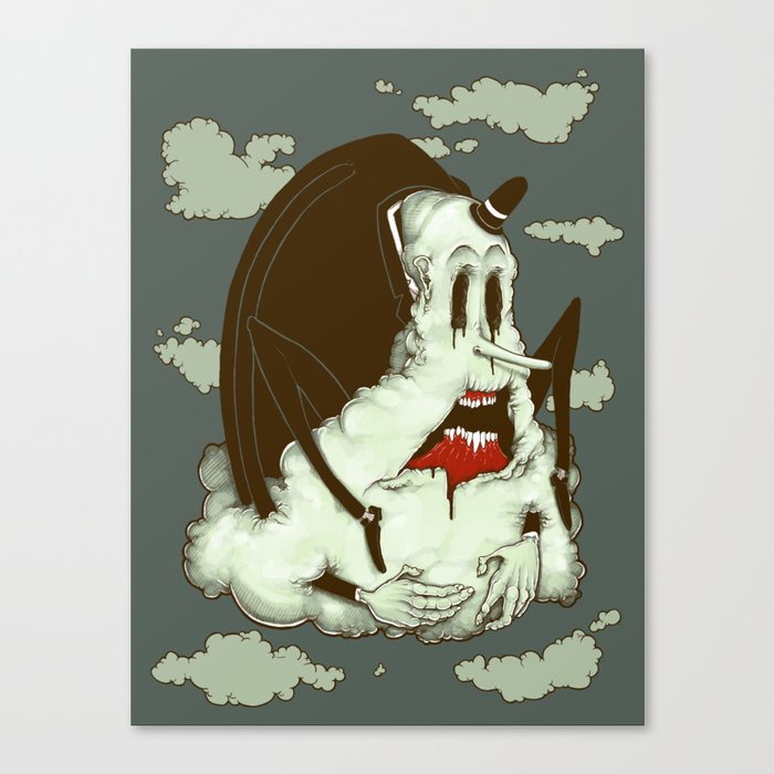 Creep Cloud Face Melt Canvas Print