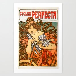 Perfecta Cycles Art Nouveau Art Print
