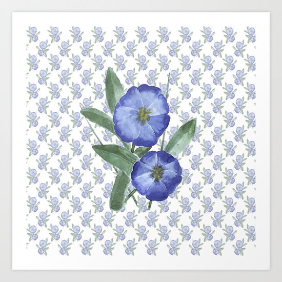 Another Violet Flowers Pattern Art Print