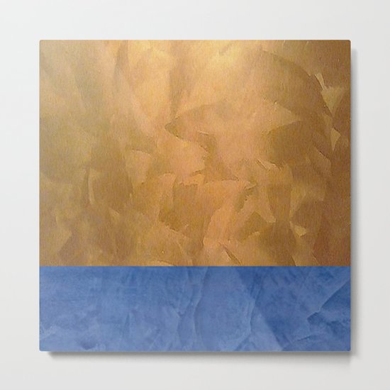 Copper Metallic With Tuscan Blue Stripe Trim Metal Print