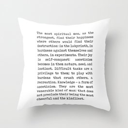 The most spiritual men - Friedrich Nietzsche Poem - Literature - Typewriter Print Throw Pillow