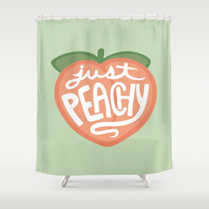 Just Peachy Shower Curtain By, Peach Emoji Shower Curtain