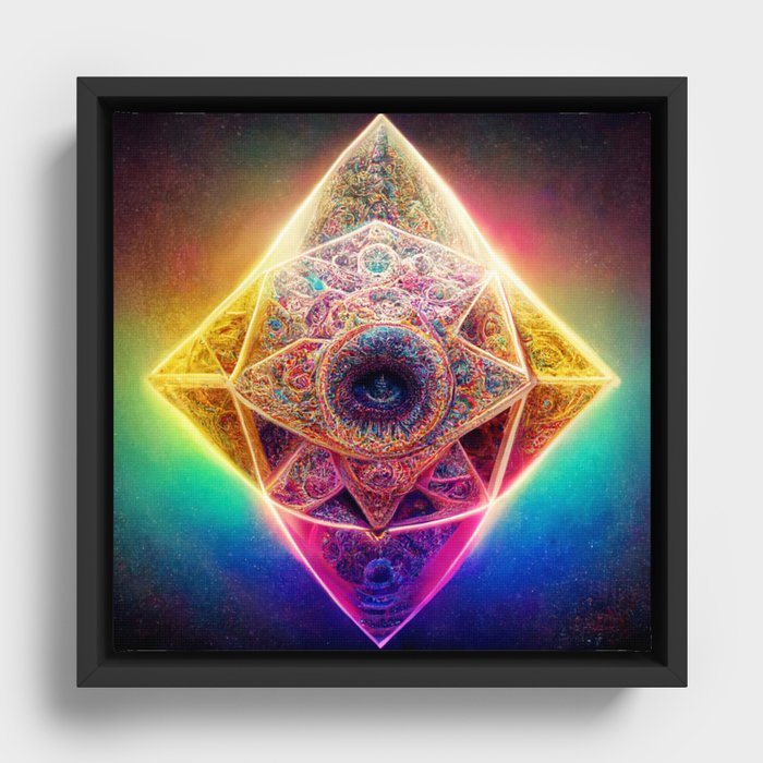 Sacred Geometry DMT Psychedelic Visions Framed Canvas