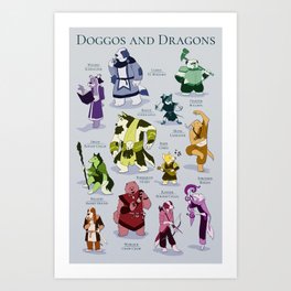 Doggos and Dragons Art Print