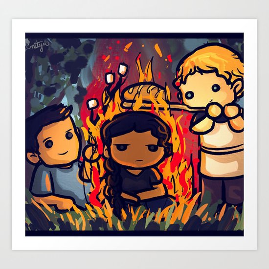 The Hunger Games Girl On Fire Art Print By Chirravutever Society6
