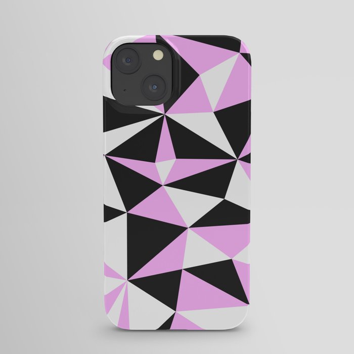 Black and Purple Triangle Pattern iPhone Case