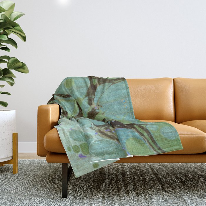 Abstract Painting ; Seaweed Throw Blanket