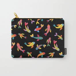 payaso fish Carry-All Pouch | Black, Happy, Colour, Sea, Painting, Acrylic, Gouache, Fish, Pattern, Ocean 