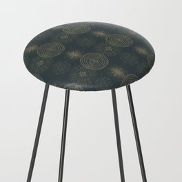 Grey Gold African Tribal Pattern Counter Stool