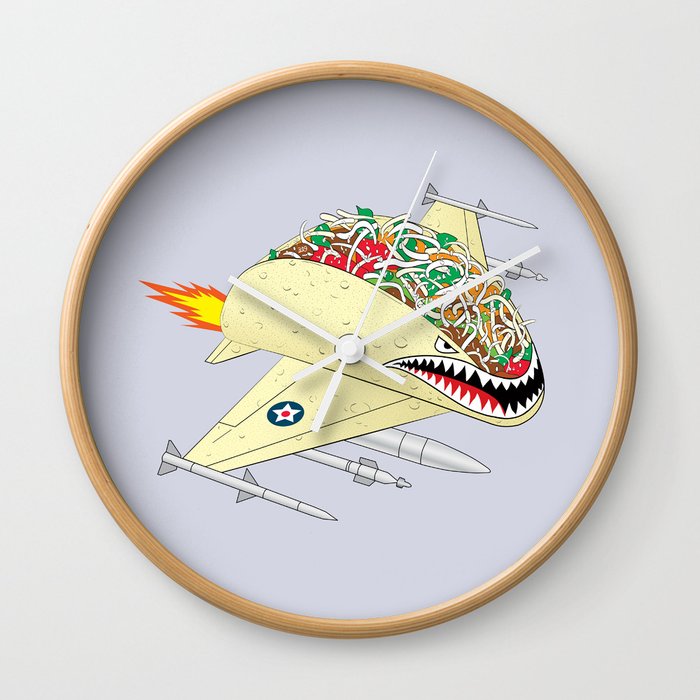 Taco Fighter Jet Wall Clock