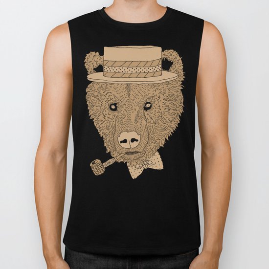 Barber Shop Bear Biker Tank