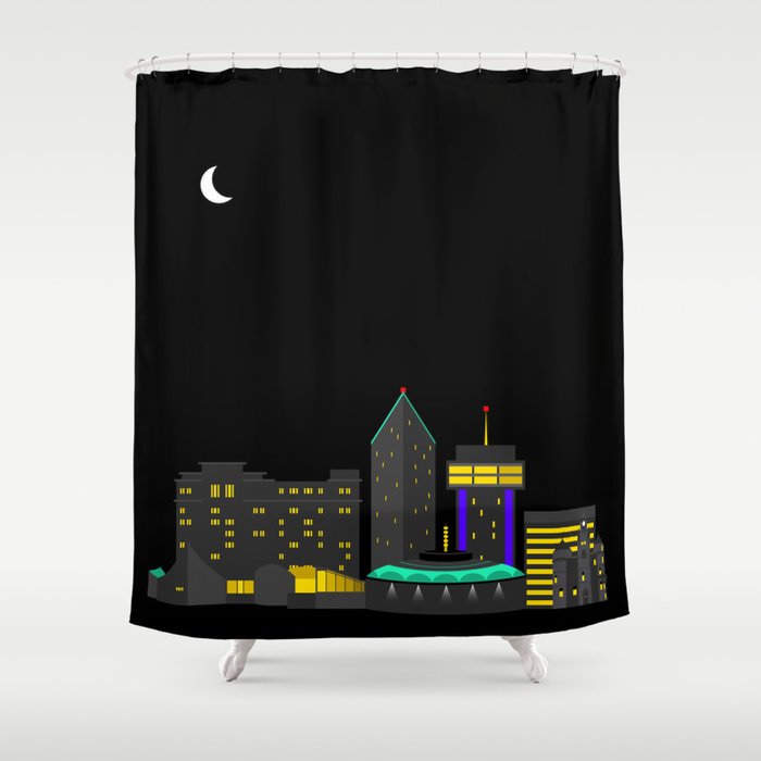 Wichita, Kansas Skyline Shower Curtain by Swift Creative | Society6