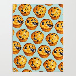 Blueberry Muffin Pattern Poster