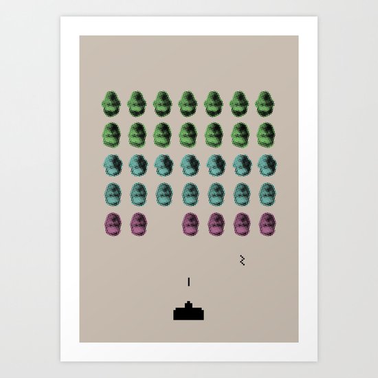 Faceinvaders Art Print
