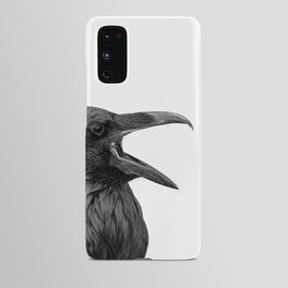 Raven - Black and White Bird Photography Android Case