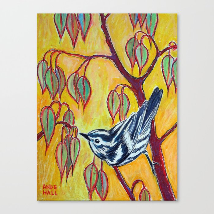 Black and White Warbler Canvas Print