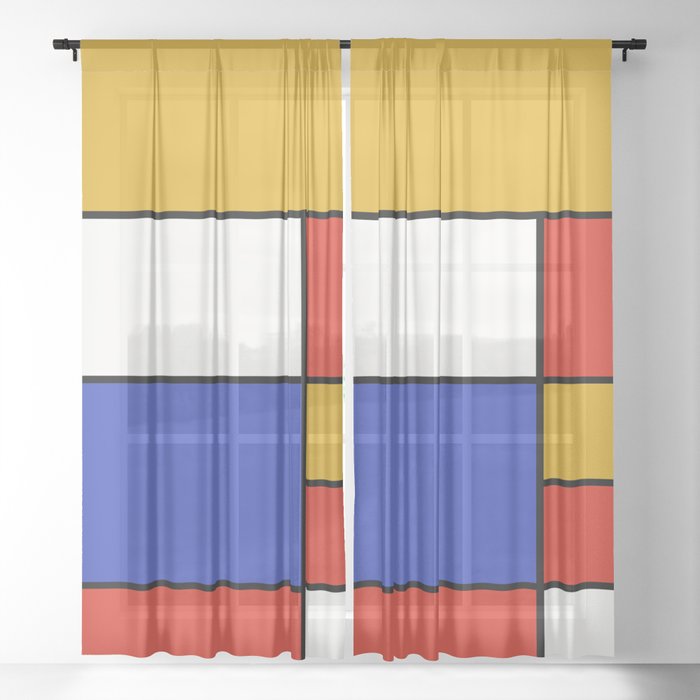 Mondrian #8 Sheer Curtain
