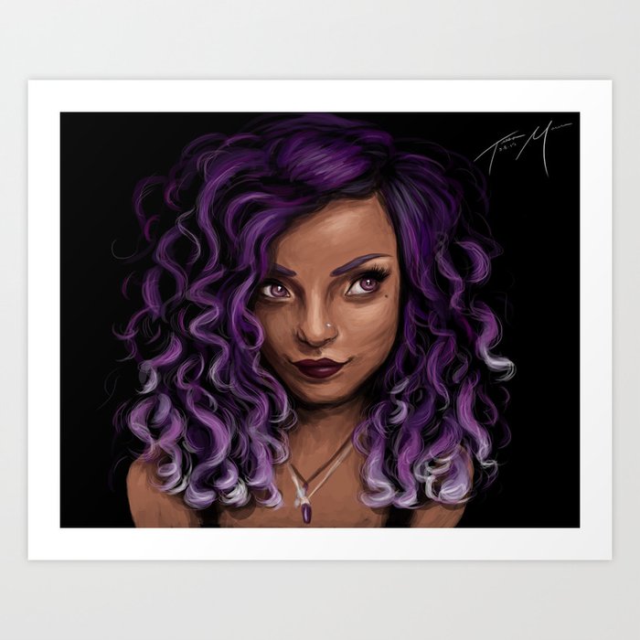 Indigo in Purple Art Print