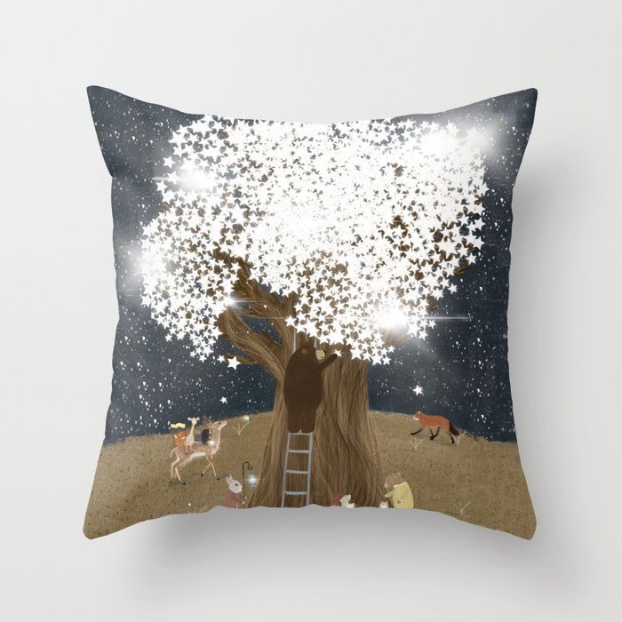 the starlight tree Throw Pillow