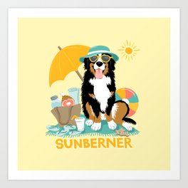 Mountain Barnese Dog Print Cute Dog Poster Dog with Blue Cap print Baseball dog Doggy wall art