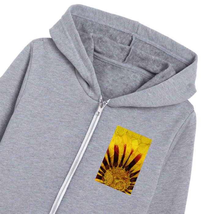 Sunflower Indian Style Mosaic pattern Kids Zip Hoodie by Move Art