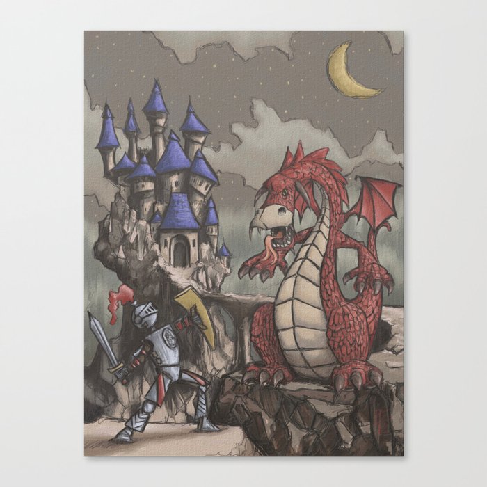 The Young Knight versus the Fat-Bellied Bull Dragon Canvas Print