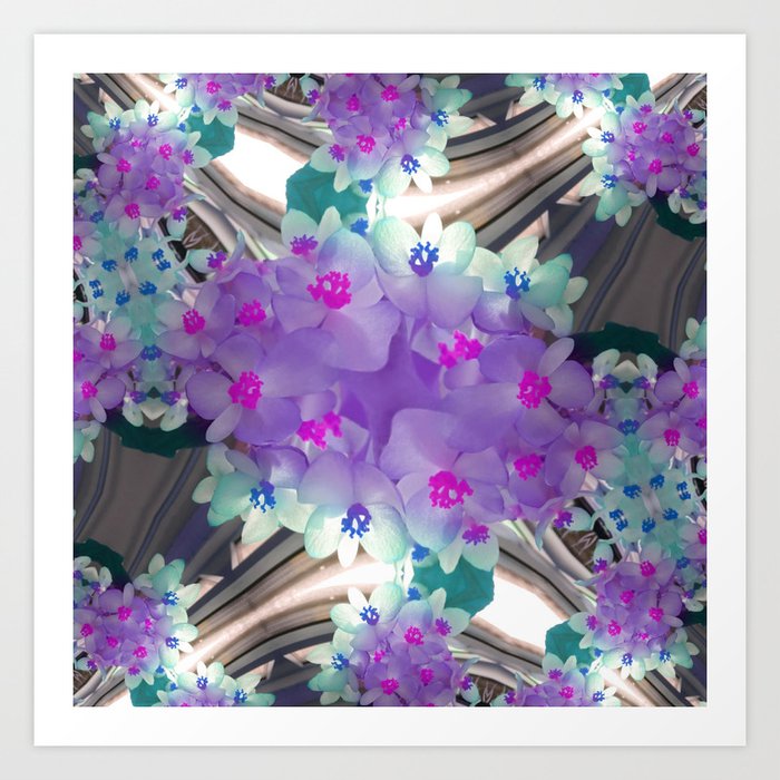 Lilac Blue Flower Curves Abstract Floral Art By Fluid Nature Art