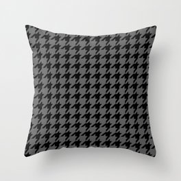 Houndstooth (Black & Grey Pattern) Throw Pillow