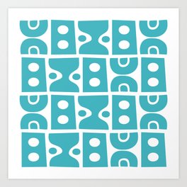Mid Century Modern Abstract Composition 618 Turquoise Art Print