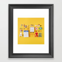 Dollhouse inventory / yellow Framed Art Print
