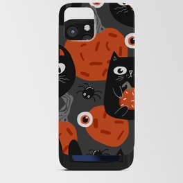 Halloween Seamless Pattern with Cute Pumpkins and Black Cats 02 iPhone Card Case