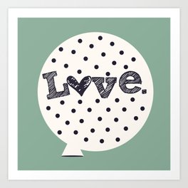 Don't Let It Pop Art Print | Valentine, Polkadots, Children, Love, Digital, Positive, Balloon, Graphicdesign, Kids, Typography 