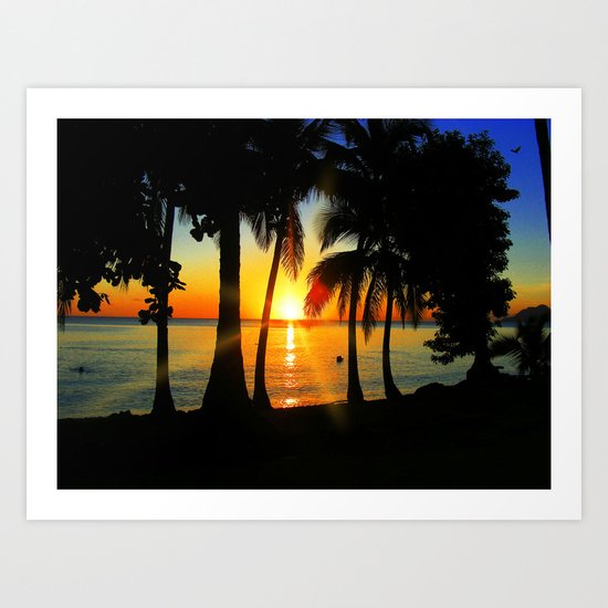 Sunset on Exotic Beach Art Print