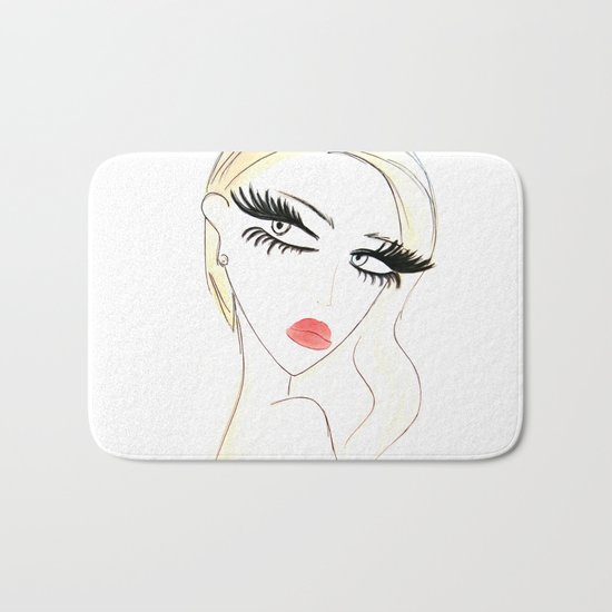Red Lips Blondy Bath Mat