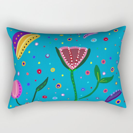 Flowers at Dusk, drawing Rectangular Pillow
