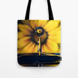 Yellow Flower in Water Drop  Tote Bag