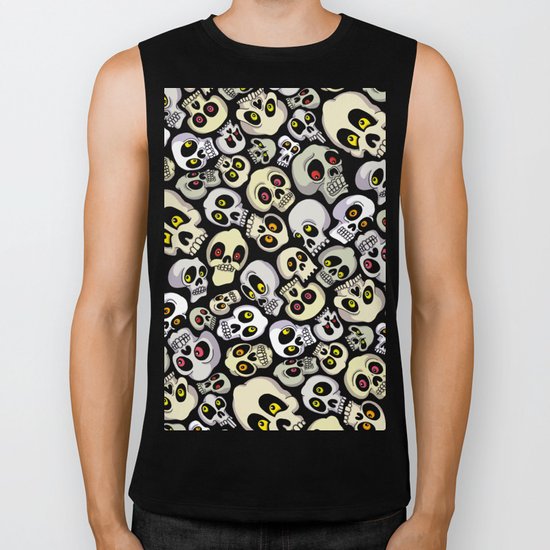 Skull Pattern Biker Tank
