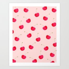Pink Cherry pattern Art Print