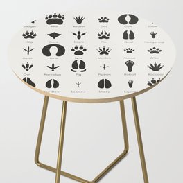 Animal Tracks Identification Chart or Guide Side Table