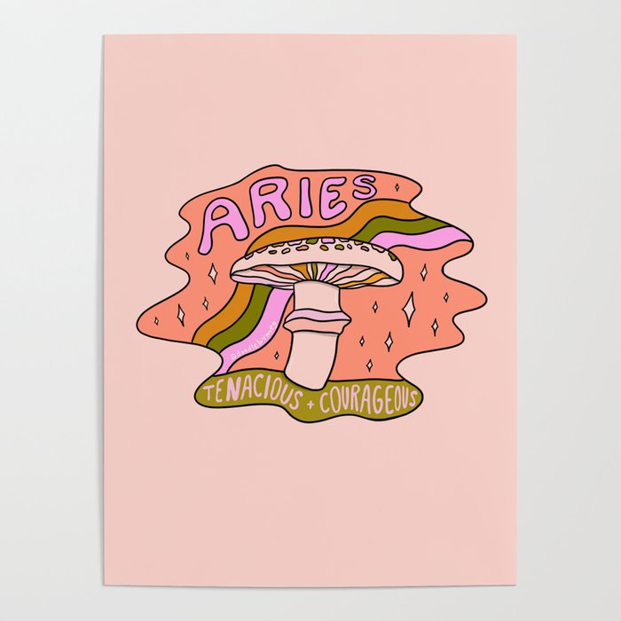 Aries Mushroom Poster