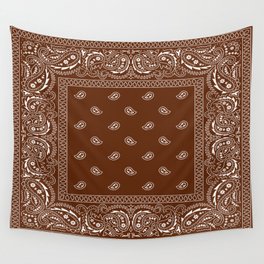 Bandana - Classic Brown - Paisley - Southwestern  Wall Tapestry