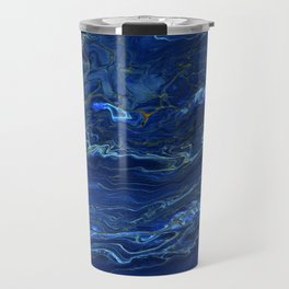 Navy Blue & Gold Marble Abstraction Travel Mug