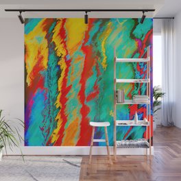 Yellow, Red, Blue Abstract Wall Mural
