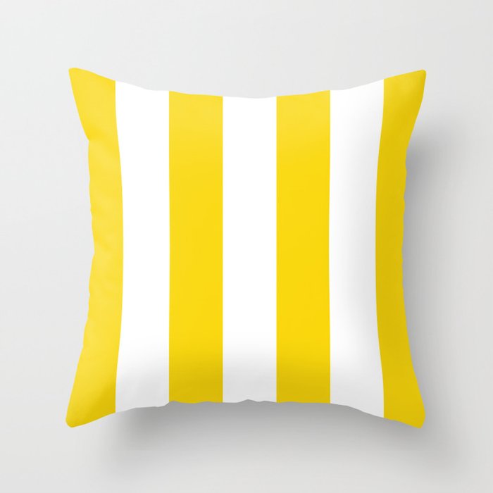 Cabana Yellow Vacation Stripe Throw Pillow